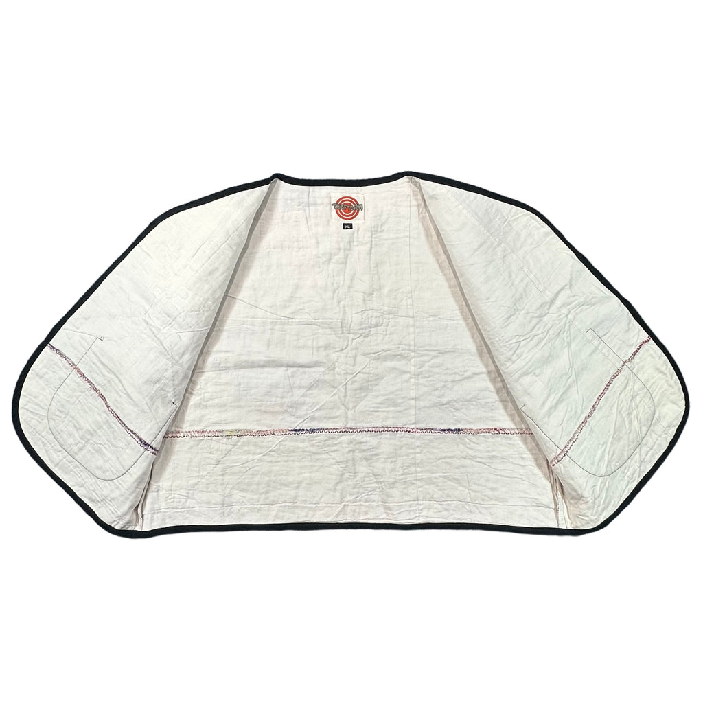 Wildflower Log Cabin XL quilted vest rework, inside lining