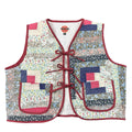 Rosebud Log Cabin XL quilted vest rework, front