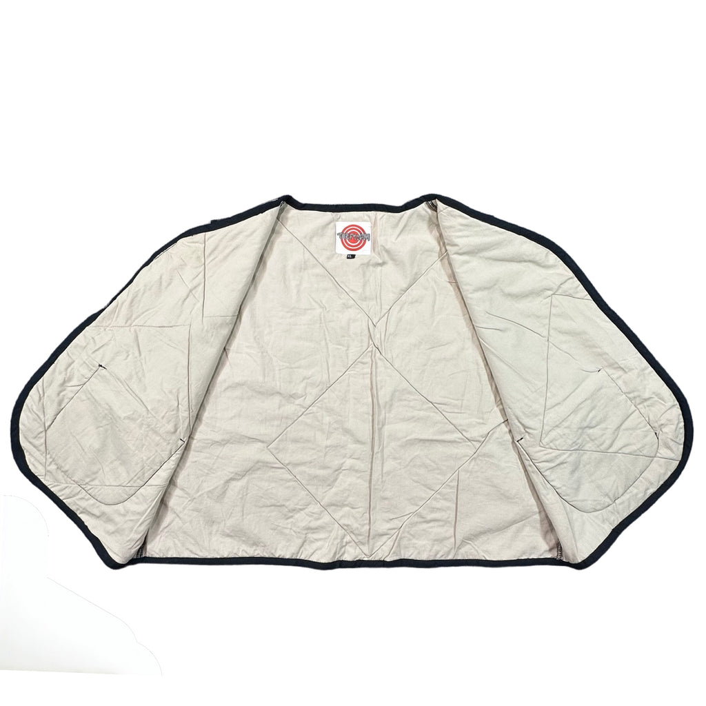 Midnight Cabbage Rose XL quilted vest rework, inside lining