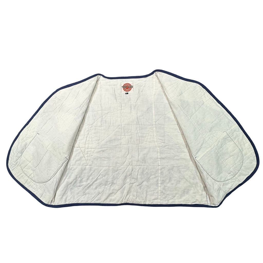 Periwinkle Pinwheel XL quilted vest rework, inside lining