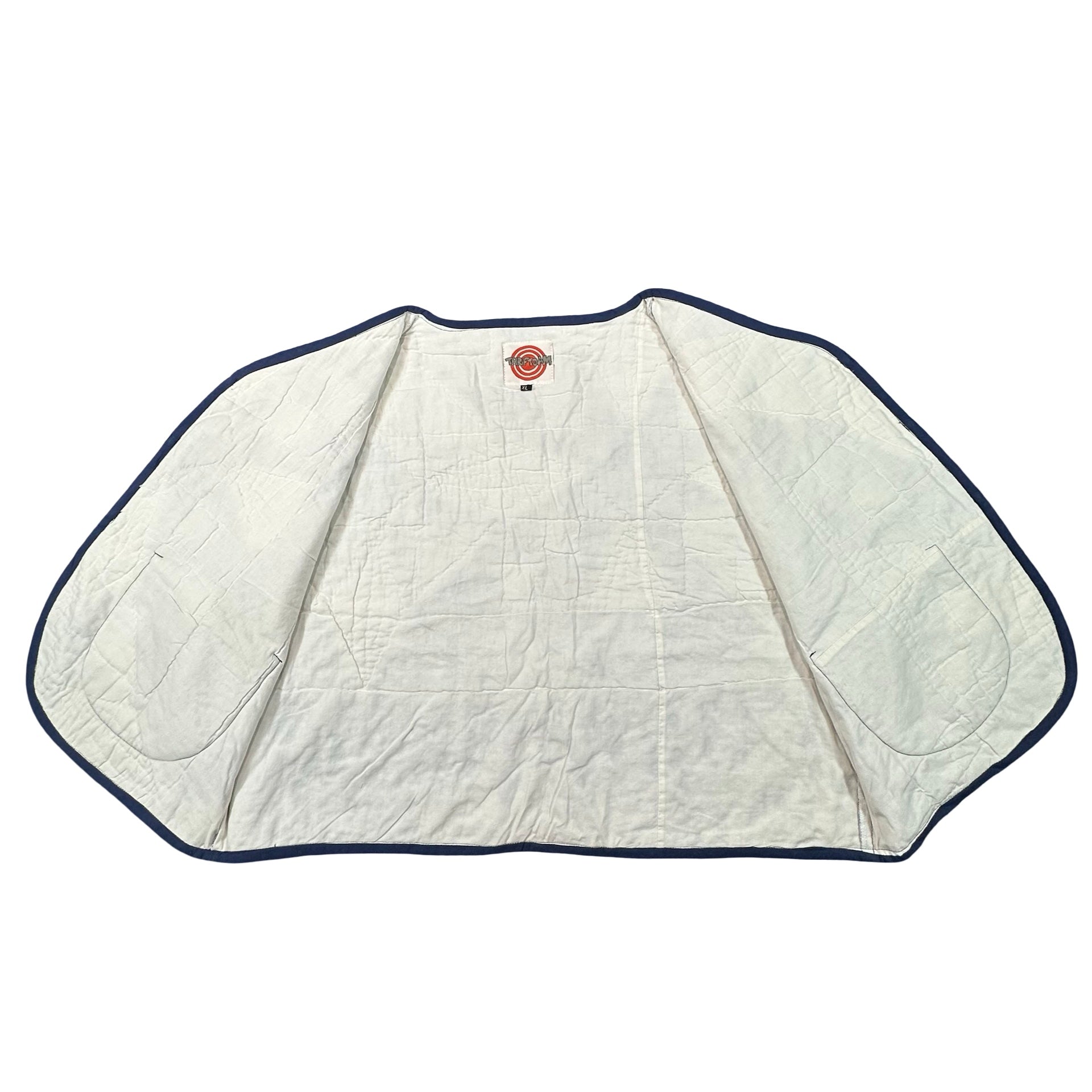 Periwinkle Pinwheel XL quilted vest rework, inside lining