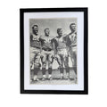 Vintage Football Team Four Players Black and White Photo Print