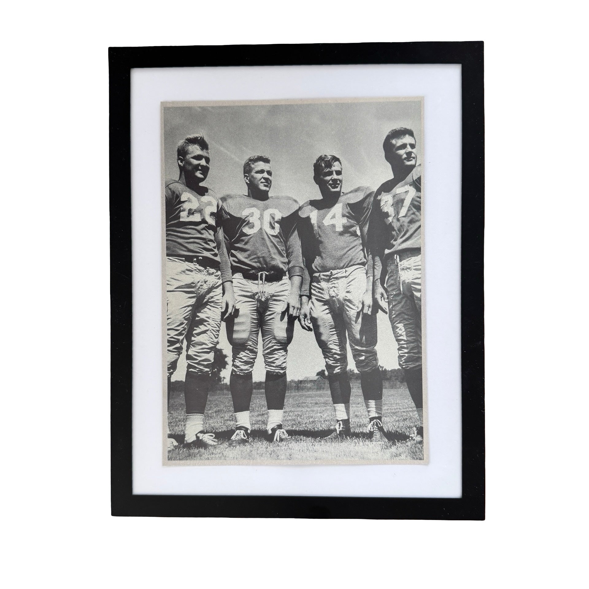 Vintage Football Team Four Players Black and White Photo Print