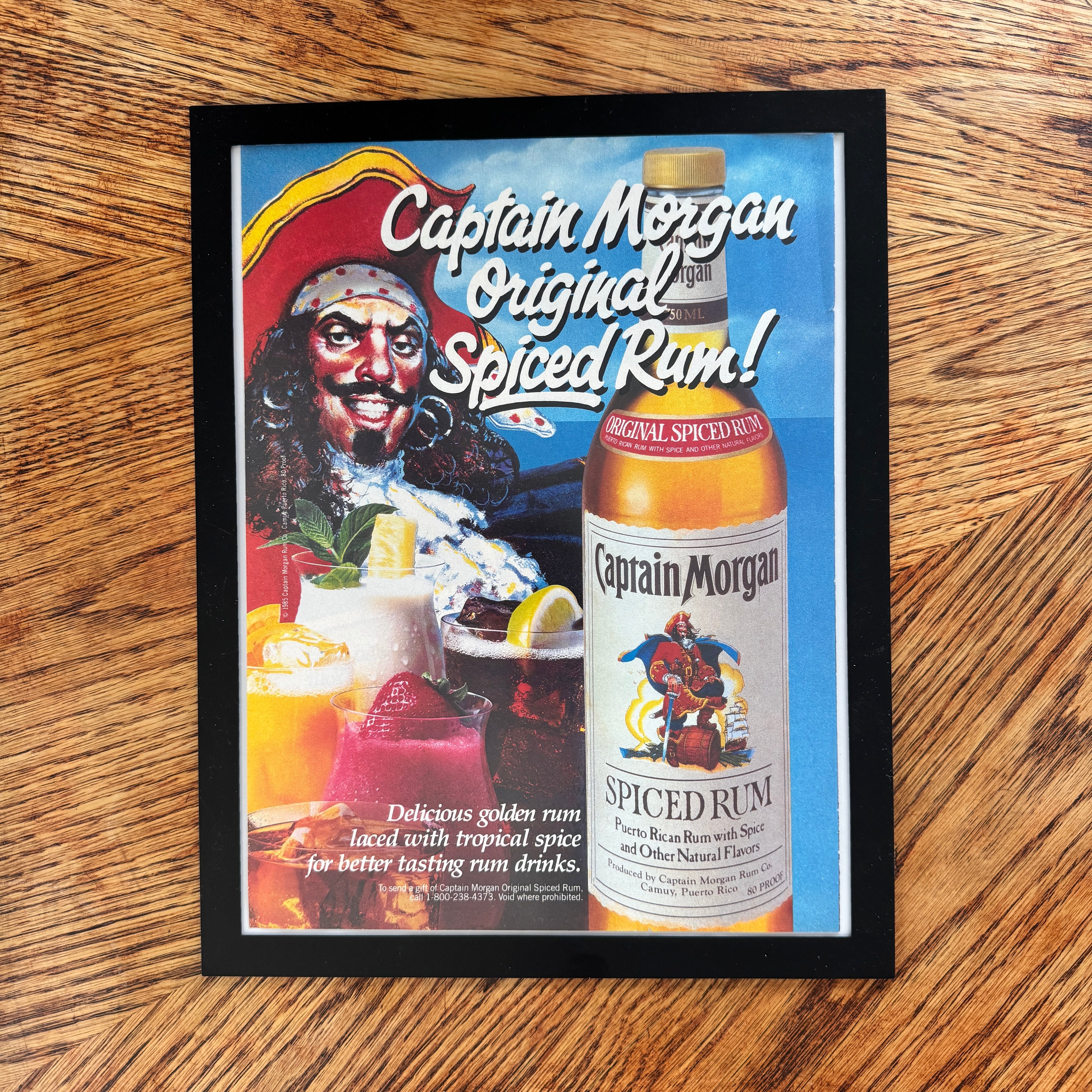 Captain Morgan Original Spiced Rum Vintage 1985 Liquor Ad Print - detail view