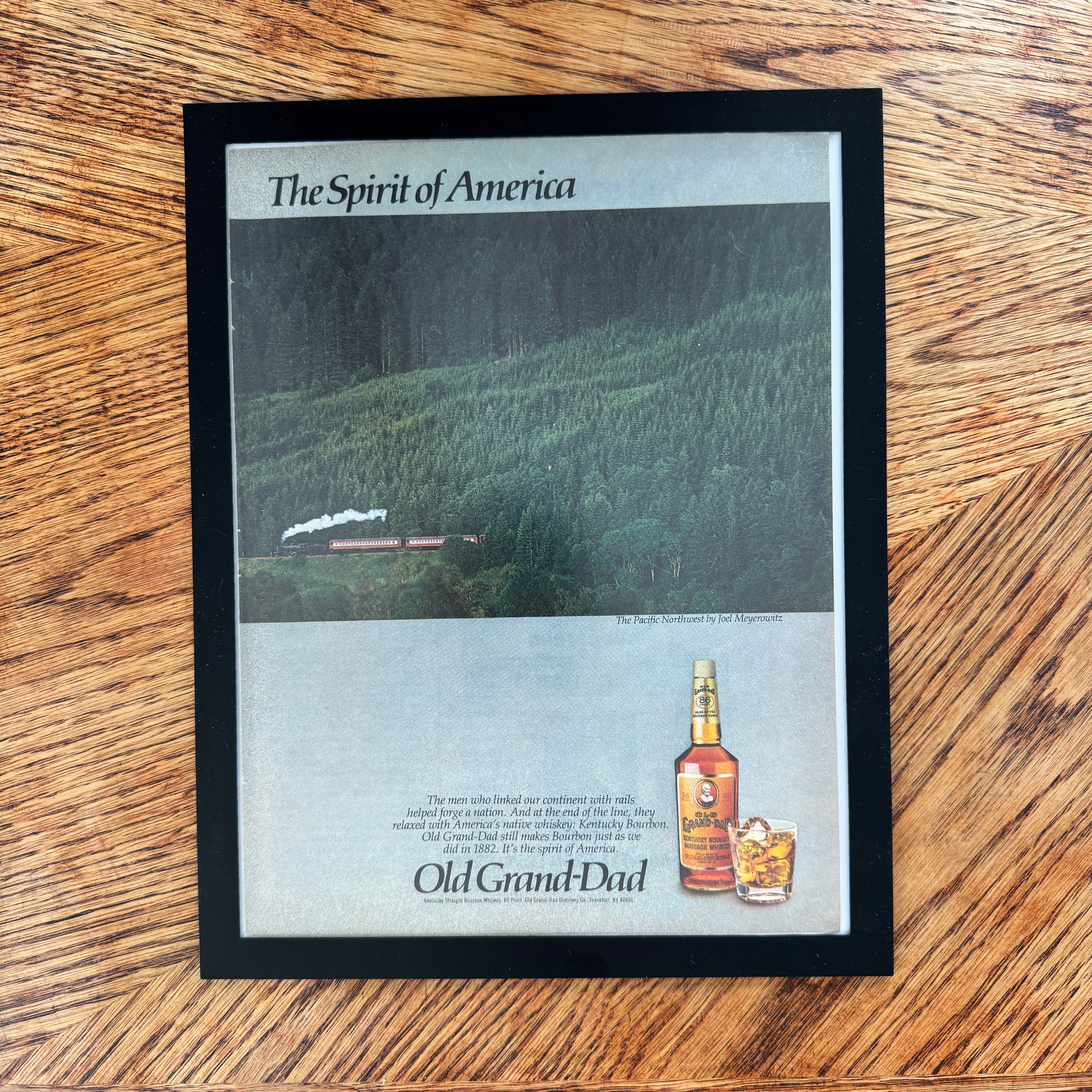 Old Grand-Dad Bourbon Spirit of America Train Vintage Whiskey Ad Print - detail view