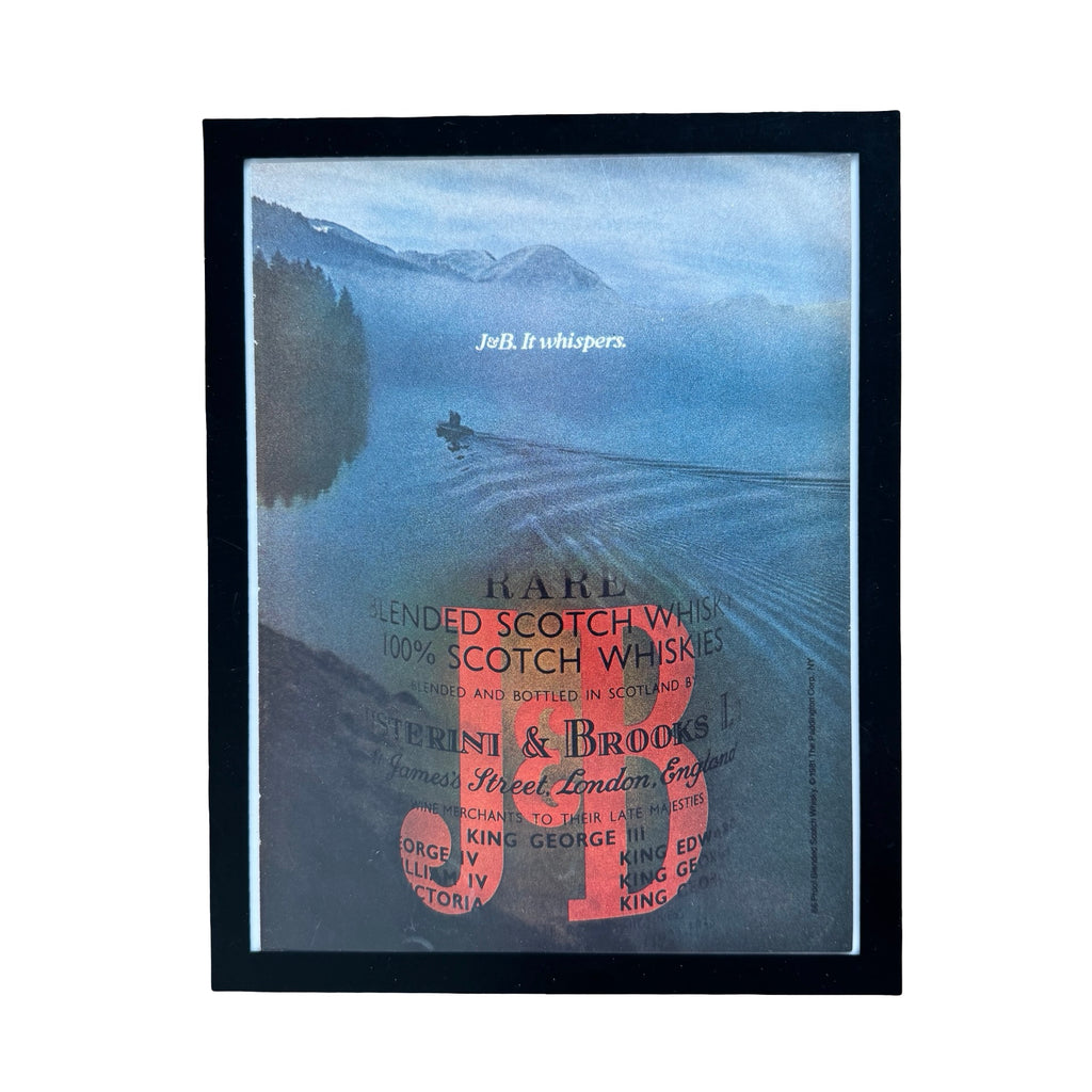 J&B Rare Scotch Whisky It Whispers Vintage 1981 Liquor Ad Print