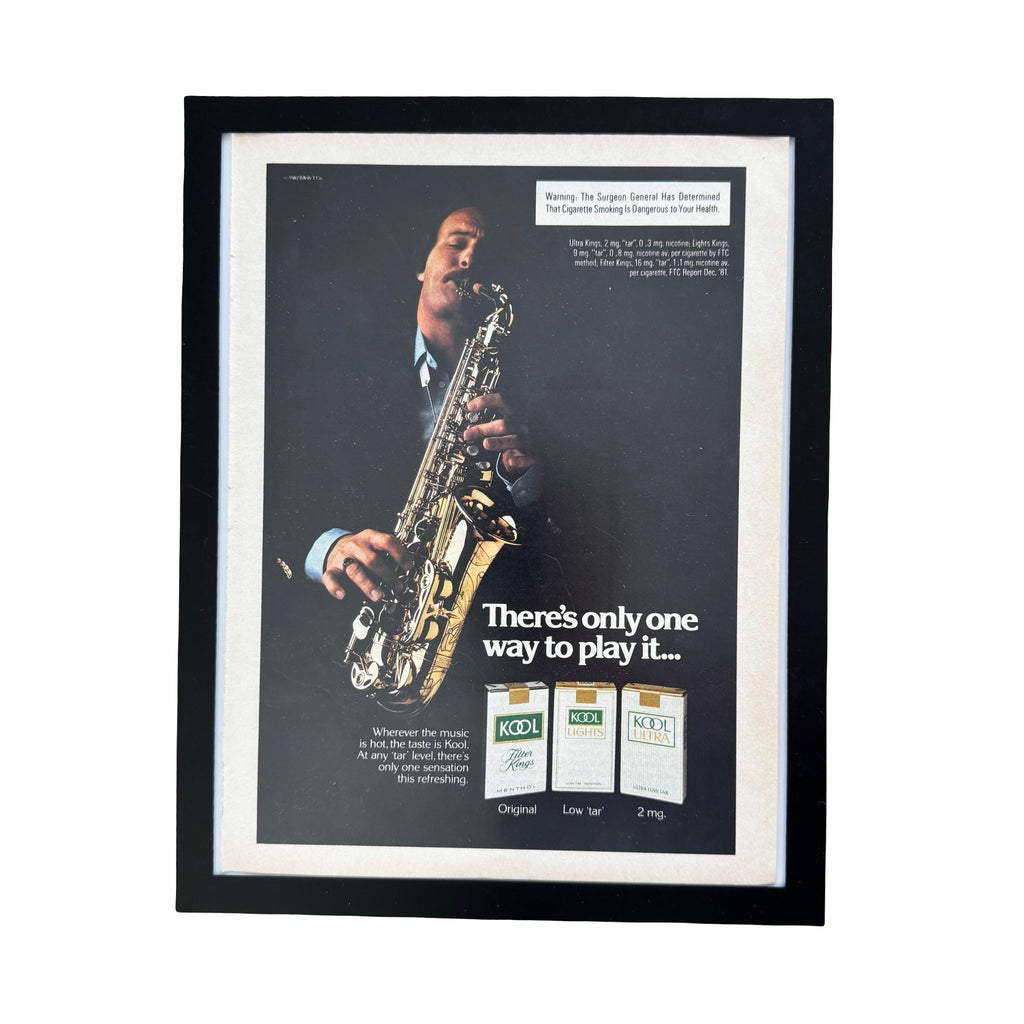 Kool Cigarettes Saxophone There's Only One Way to Play It Vintage 1982 Ad Print