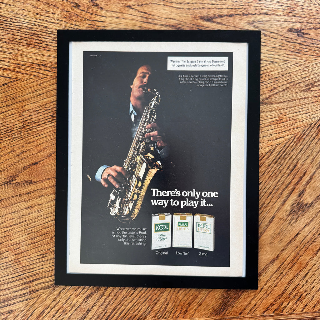 Kool Cigarettes Saxophone There's Only One Way to Play It Vintage 1982 Ad Print - detail view