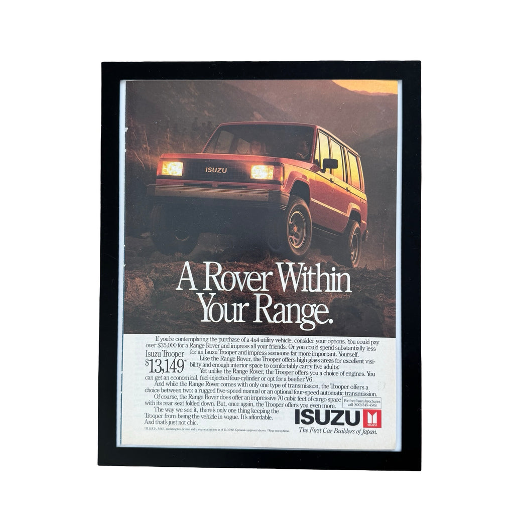 Isuzu Trooper A Rover Within Your Range Vintage 1988 Car Ad Print