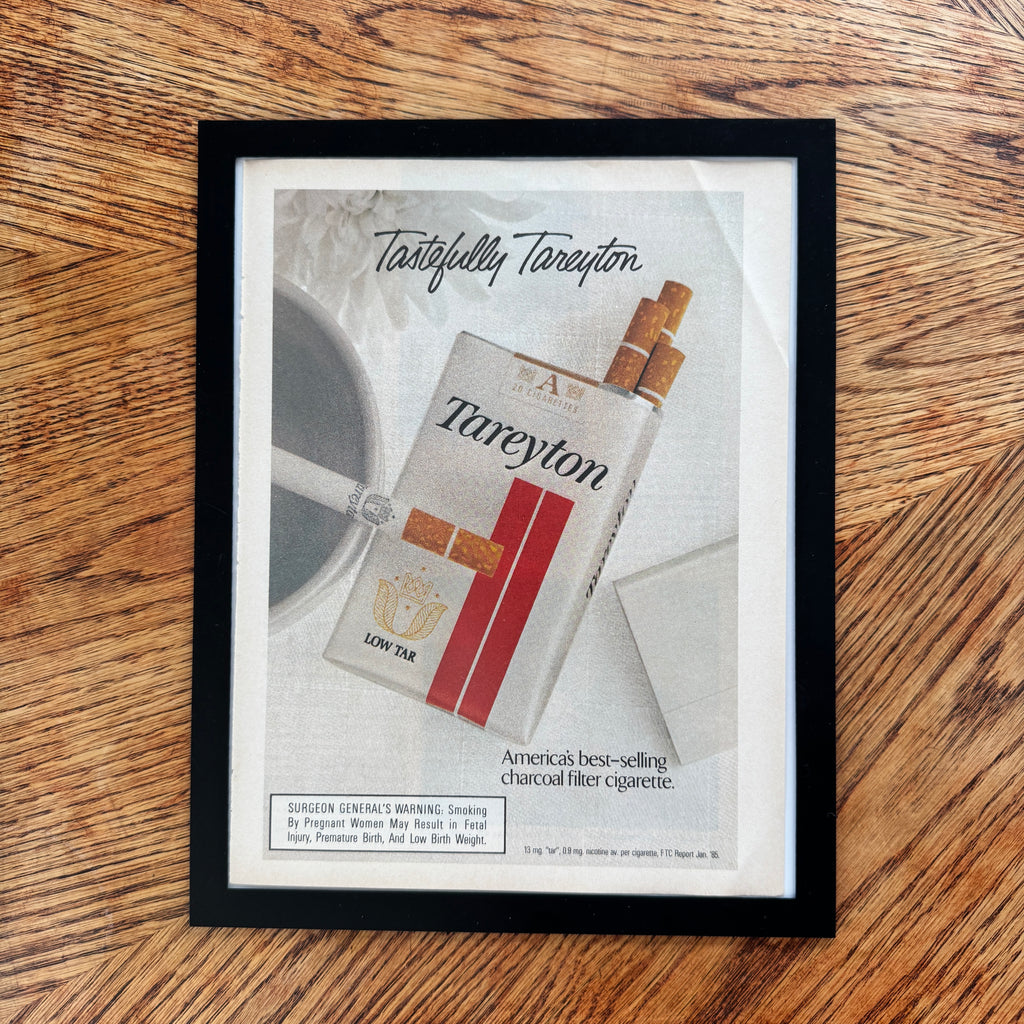 Tareyton Cigarettes Tastefully Tareyton Vintage 1985 Cigarette Ad Print - detail view