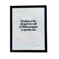 Volkswagen It Takes Guts to Call a VW a Sports Car Vintage 1989 Ad Print