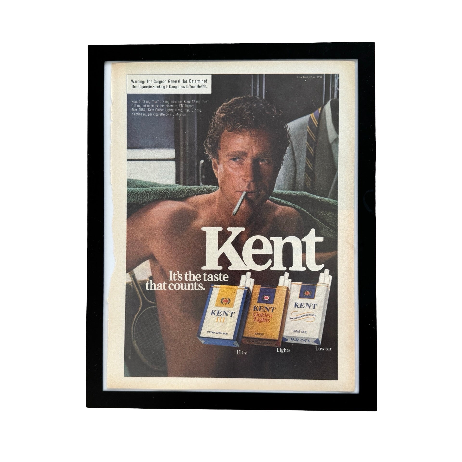 Kent Cigarettes It's the Taste That Counts Vintage 1984 Cigarette Ad Print