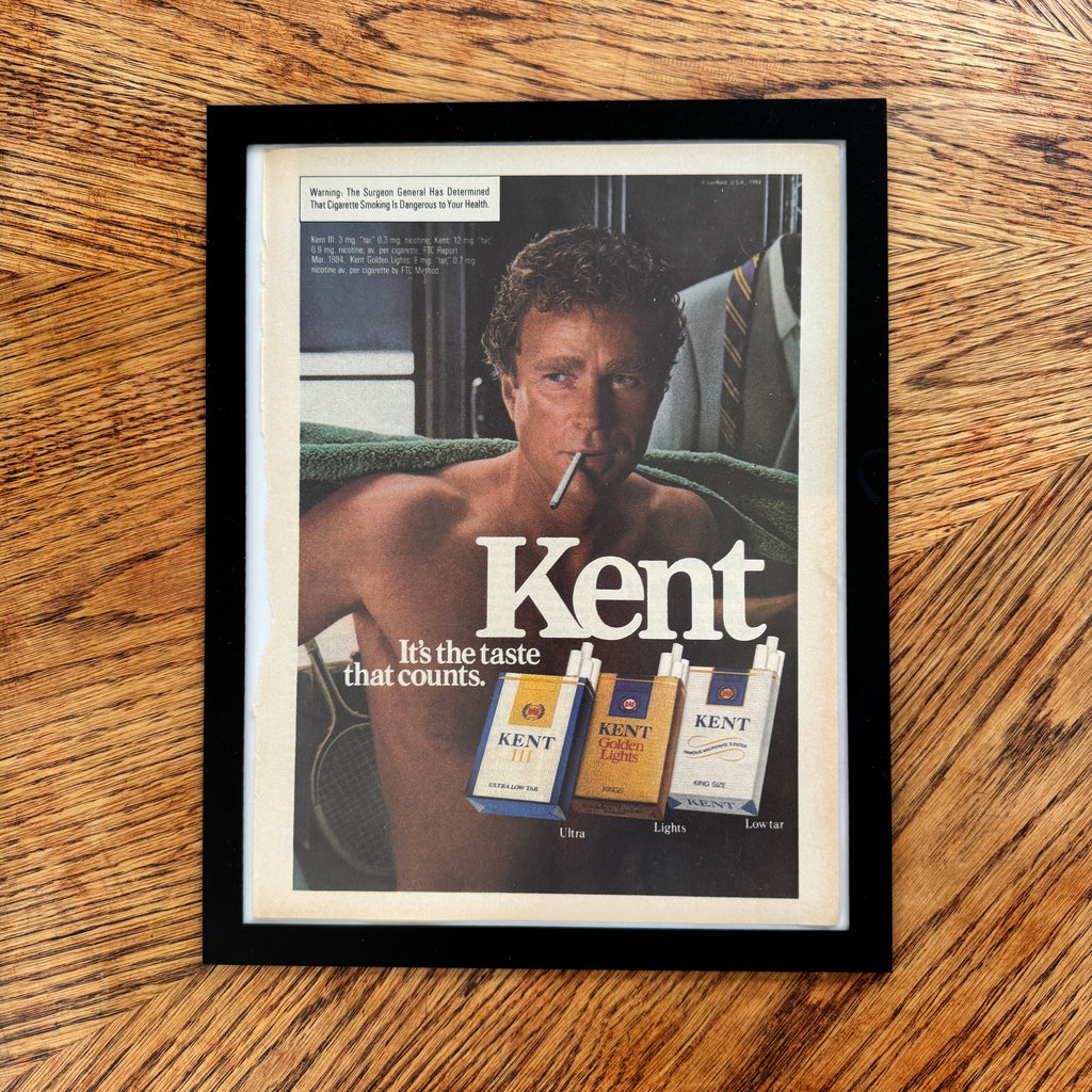 Kent Cigarettes It's the Taste That Counts Vintage 1984 Cigarette Ad Print - detail view