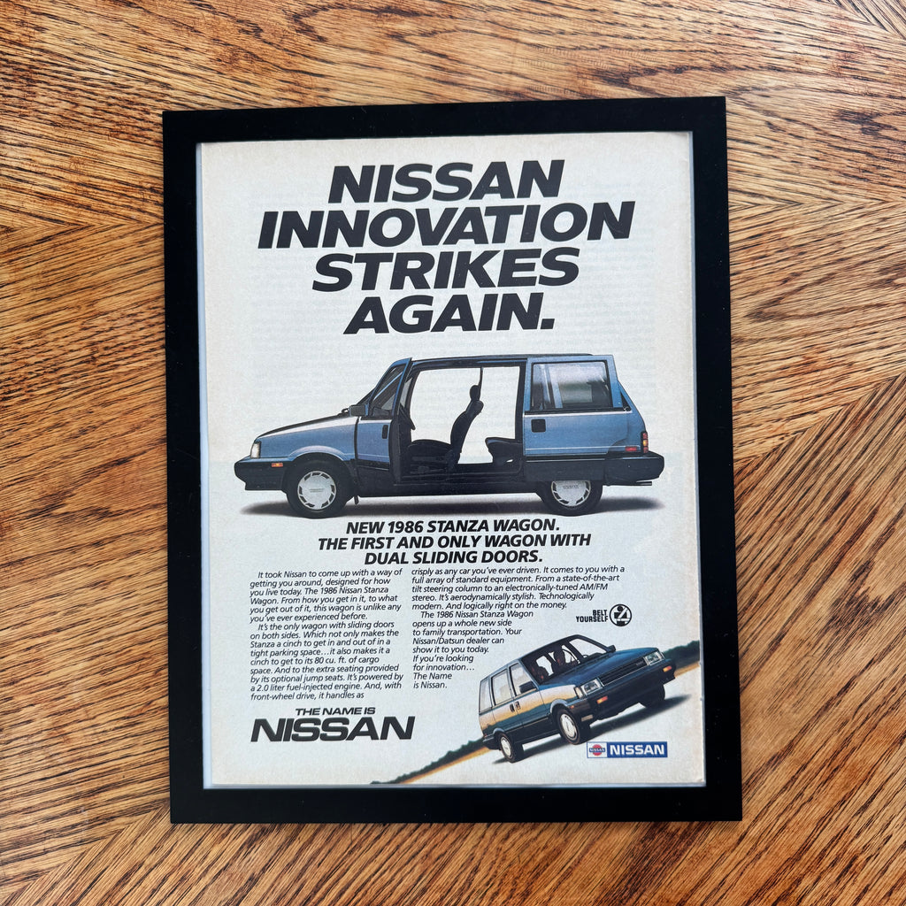Nissan Stanza Wagon Innovation Strikes Again Vintage 1986 Car Ad Print - detail view