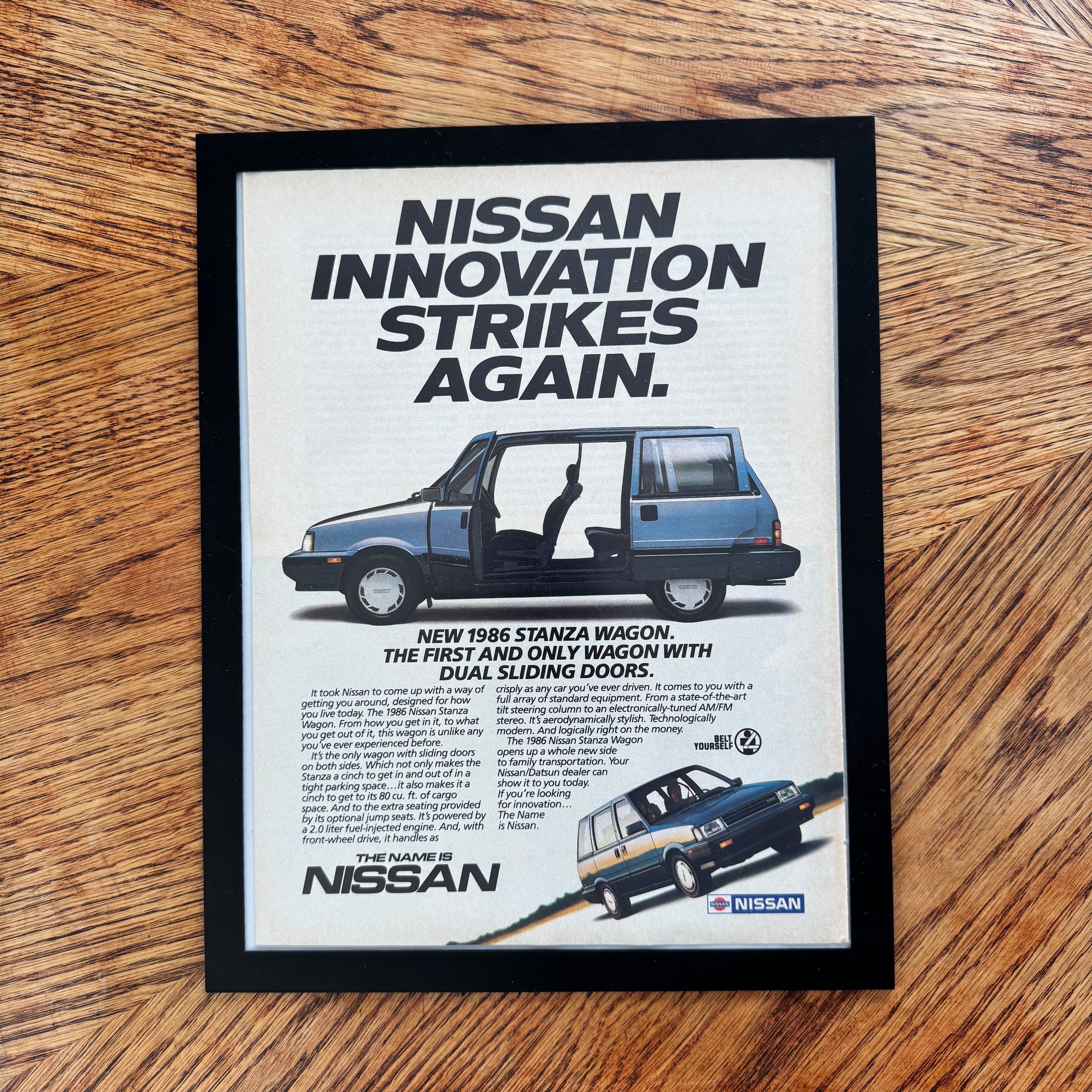 Nissan Stanza Wagon Innovation Strikes Again Vintage 1986 Car Ad Print - detail view