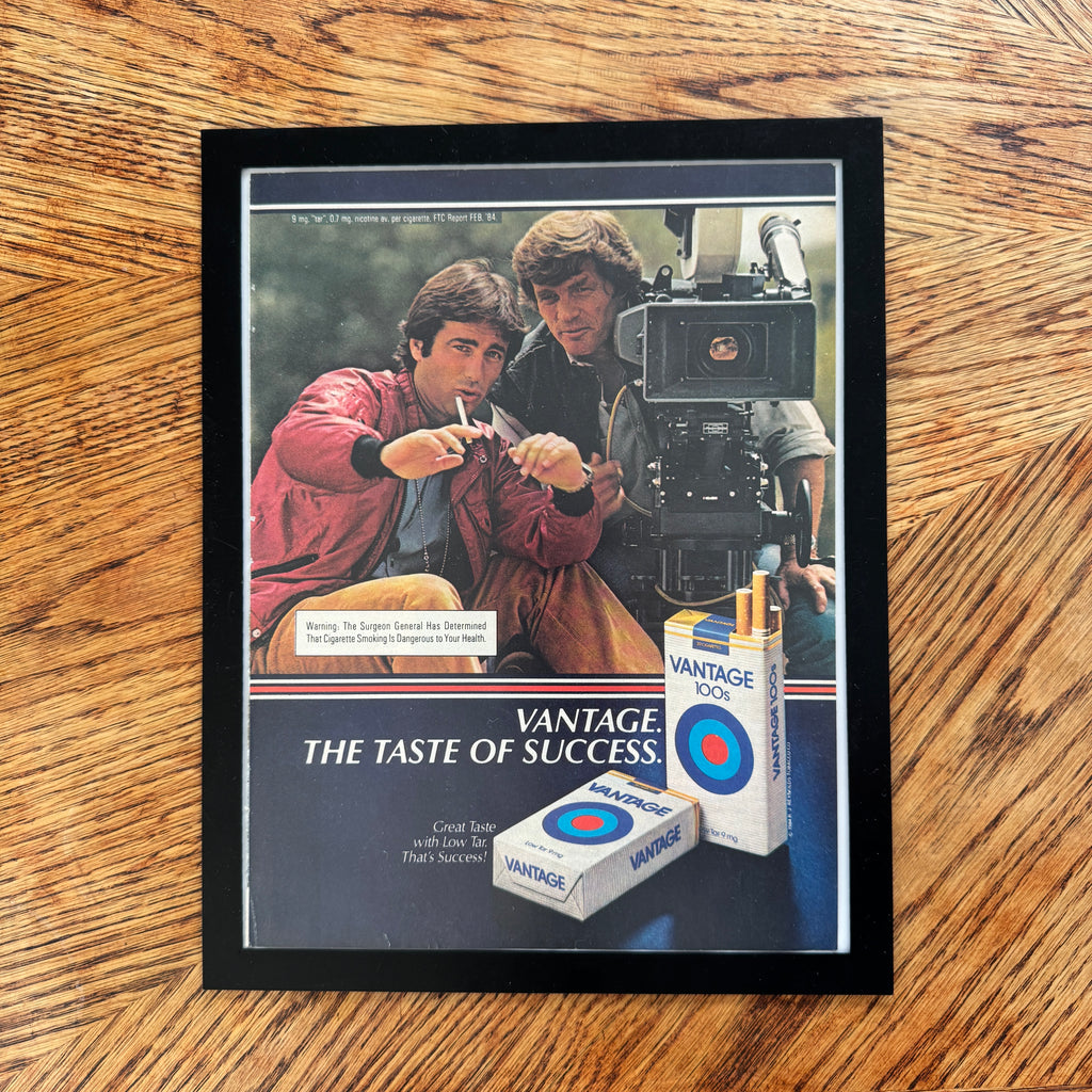 Vantage Cigarettes The Taste of Success Vintage 1984 Cigarette Ad Print - detail view