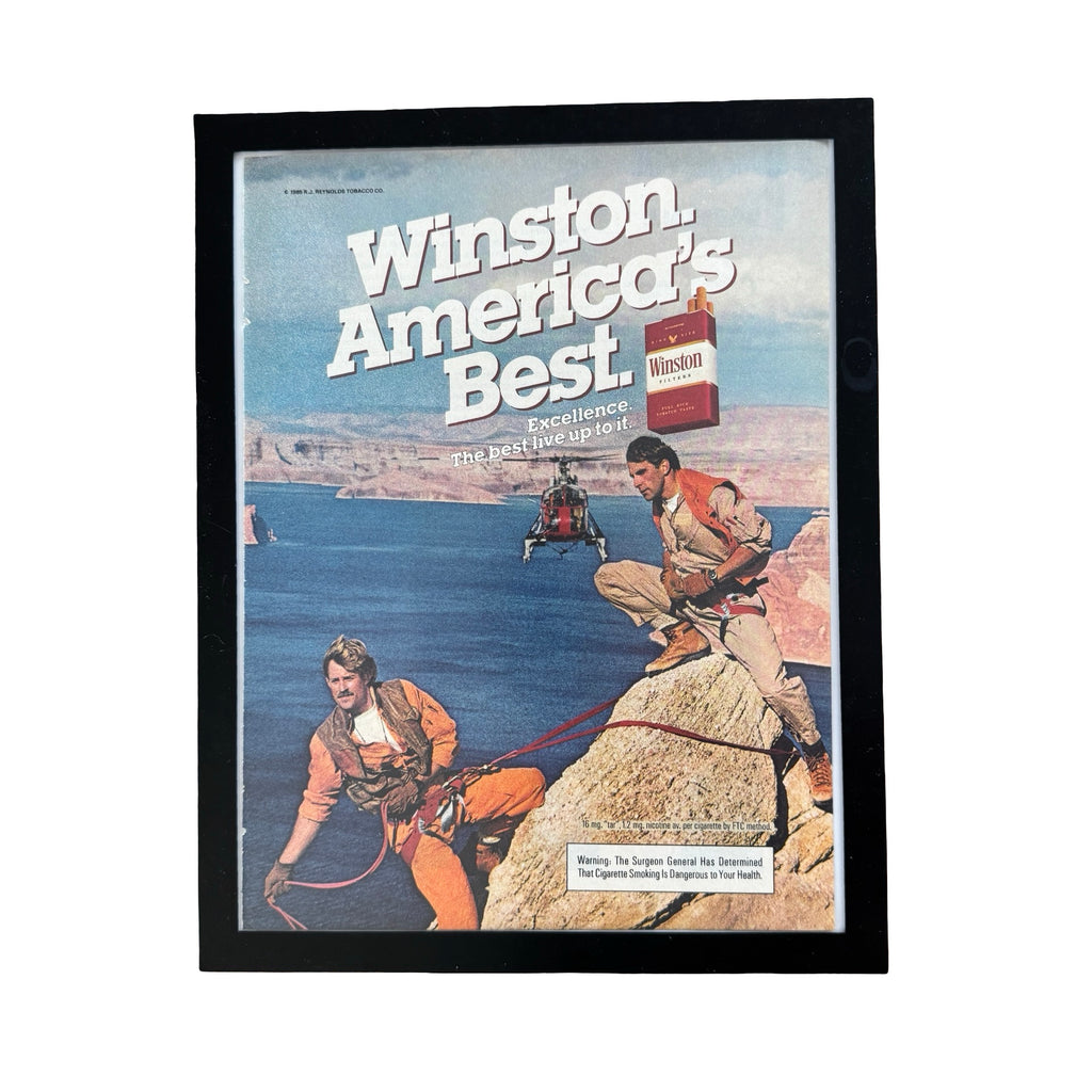 Winston America's Best Rock Climbers Vintage 1985 Cigarette Ad Print