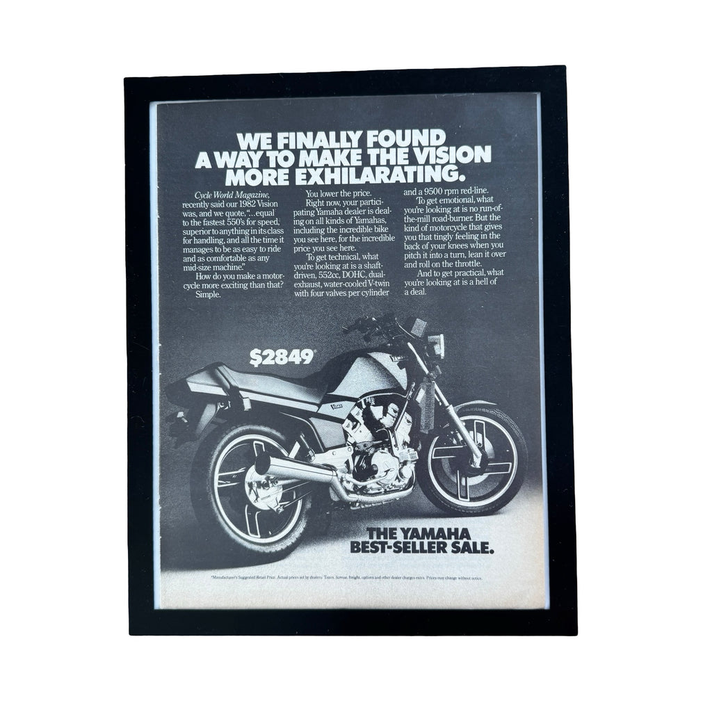 Yamaha Vision Motorcycle Best-Seller Sale Vintage 1982 Ad Print