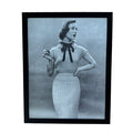 Vintage 1950s Fashion Model Knit Dress Black and White Photo Print
