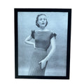 Vintage 1950s Fashion Model Knit Gown Black and White Photo Print