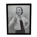 Vintage 1950s Fashion Model Knit Shrug Black and White Photo Print