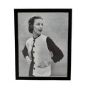 Vintage 1950s Fashion Model Two-Tone Cardigan Black and White Photo Print