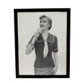 Vintage 1950s Fashion Model Sailor Knit Top Black and White Photo Print