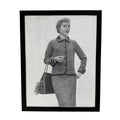Vintage 1950s Fashion Model Knit Suit Black and White Photo Print