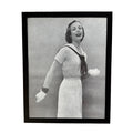 Vintage 1950s Fashion Model Knit Dress Gloves Black and White Photo Print