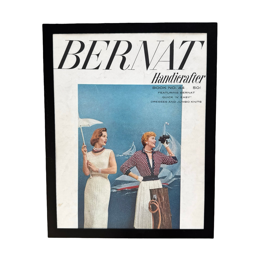 Bernat Handicrafter Vintage Knitting Book Cover Nautical Fashion Print