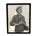 Vintage 1950s Fashion Model Knit Blazer Black and White Photo Print