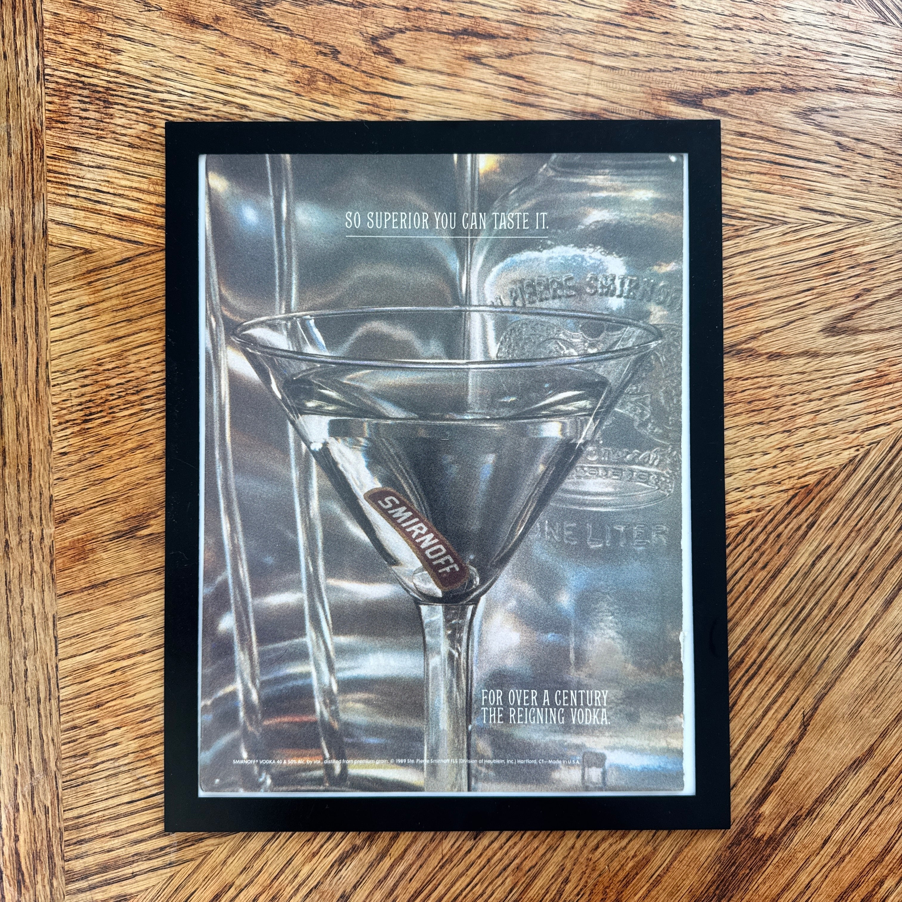 Smirnoff Vodka The Reigning Vodka Martini Vintage 1989 Liquor Ad Print - detail view