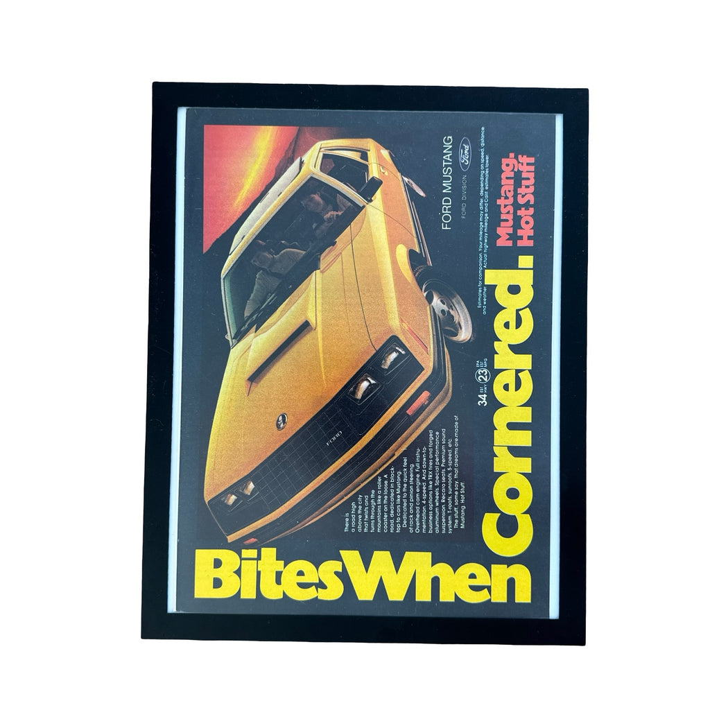 Ford Mustang Bites When Cornered Vintage 1980s Car Ad Print
