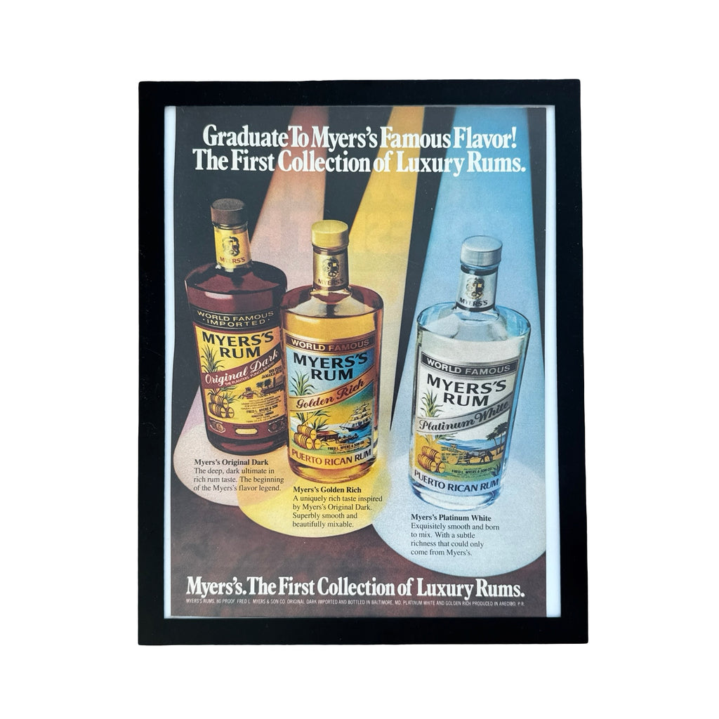 Myer's Rum First Collection of Luxury Rums Vintage Liquor Ad Print