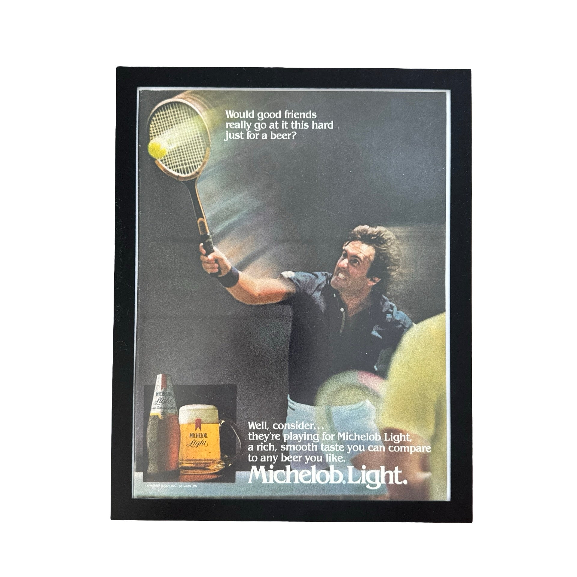 Michelob Light Good Friends Tennis Vintage Beer Ad Print