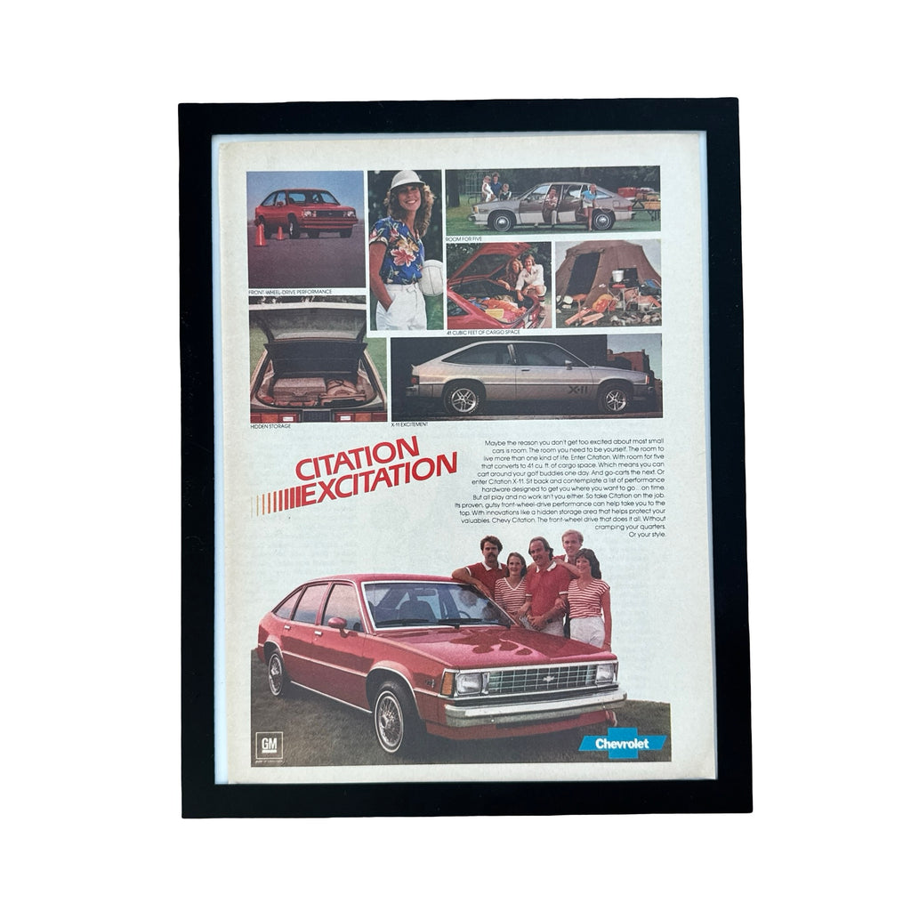 Chevy Citation X-11 Citation Excitation Vintage 80s Car Ad Print