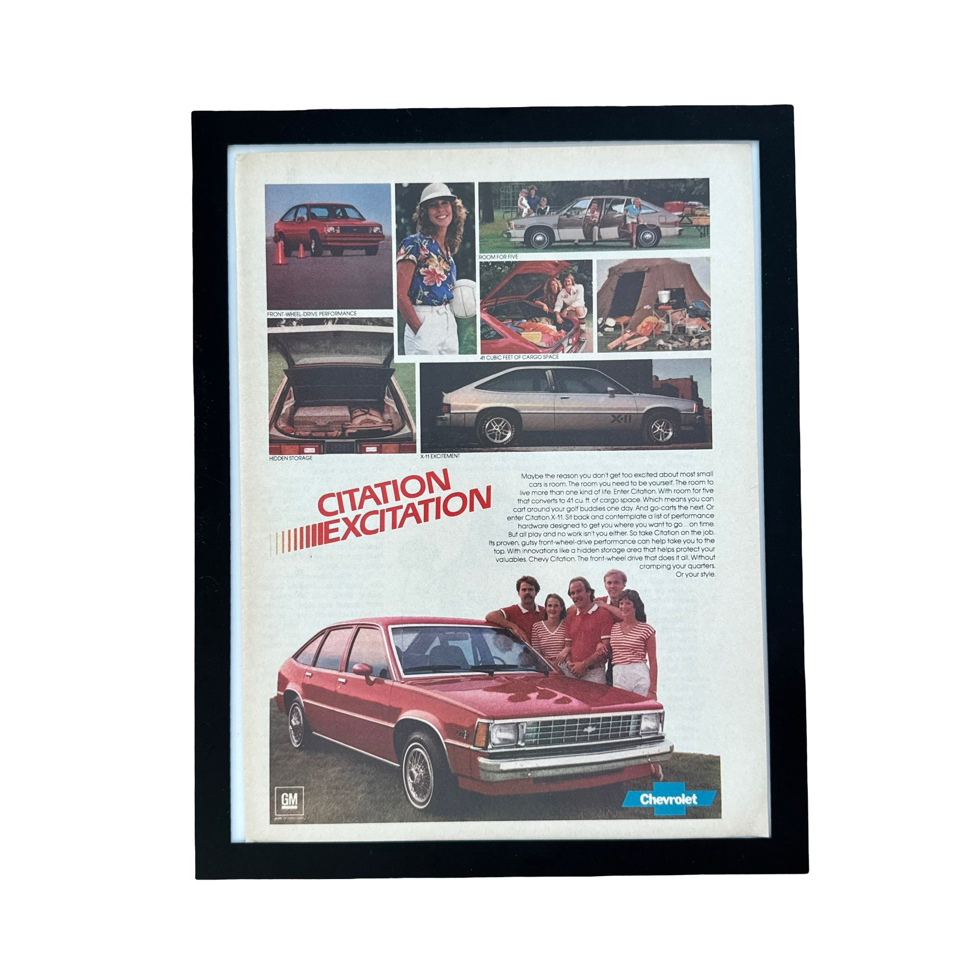 Chevy Citation X-11 Citation Excitation Vintage 80s Car Ad Print