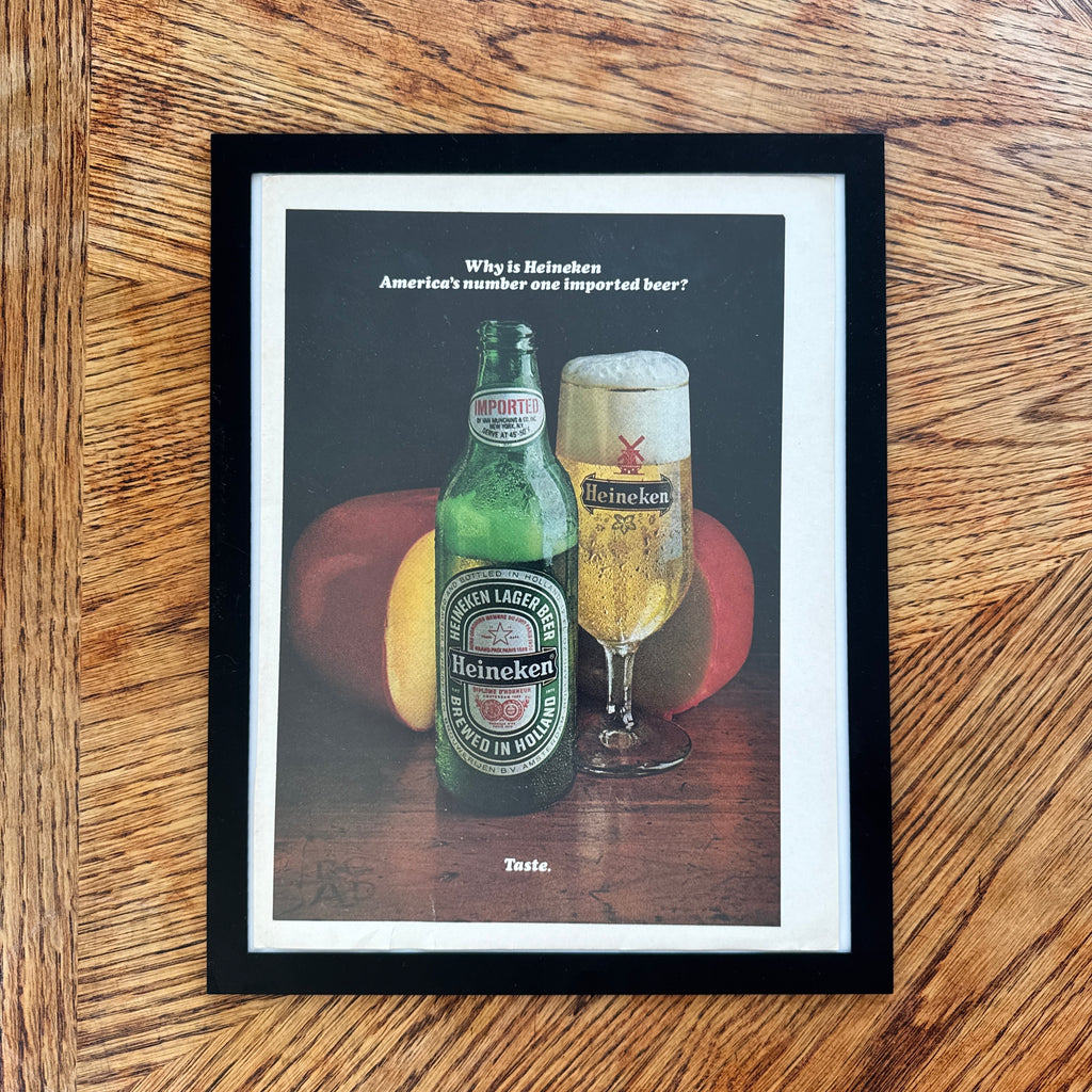 Heineken Lager Beer Taste Vintage Beer Ad Print Bar Wall Art - detail view