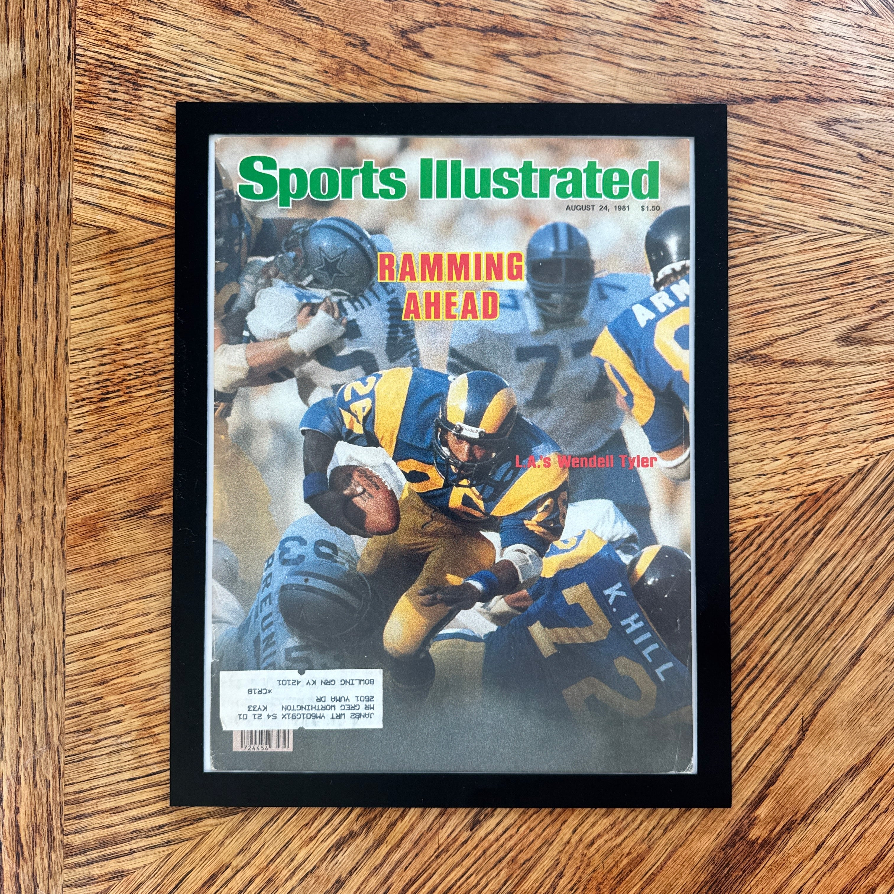 Sports Illustrated 1981 Wendell Tyler LA Rams Ramming Ahead Cover Print - detail view