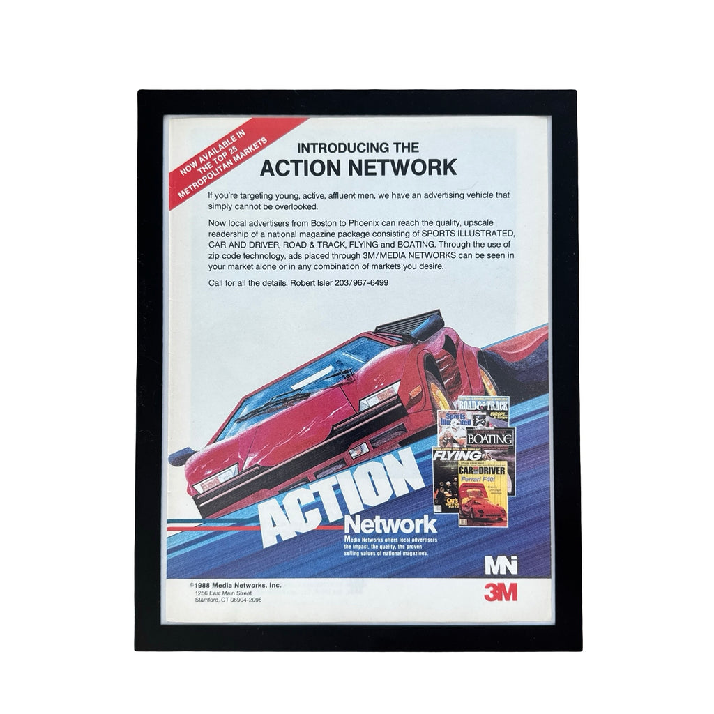 3M Action Network Vintage 1988 Sports Car Advertising Print Wall Art