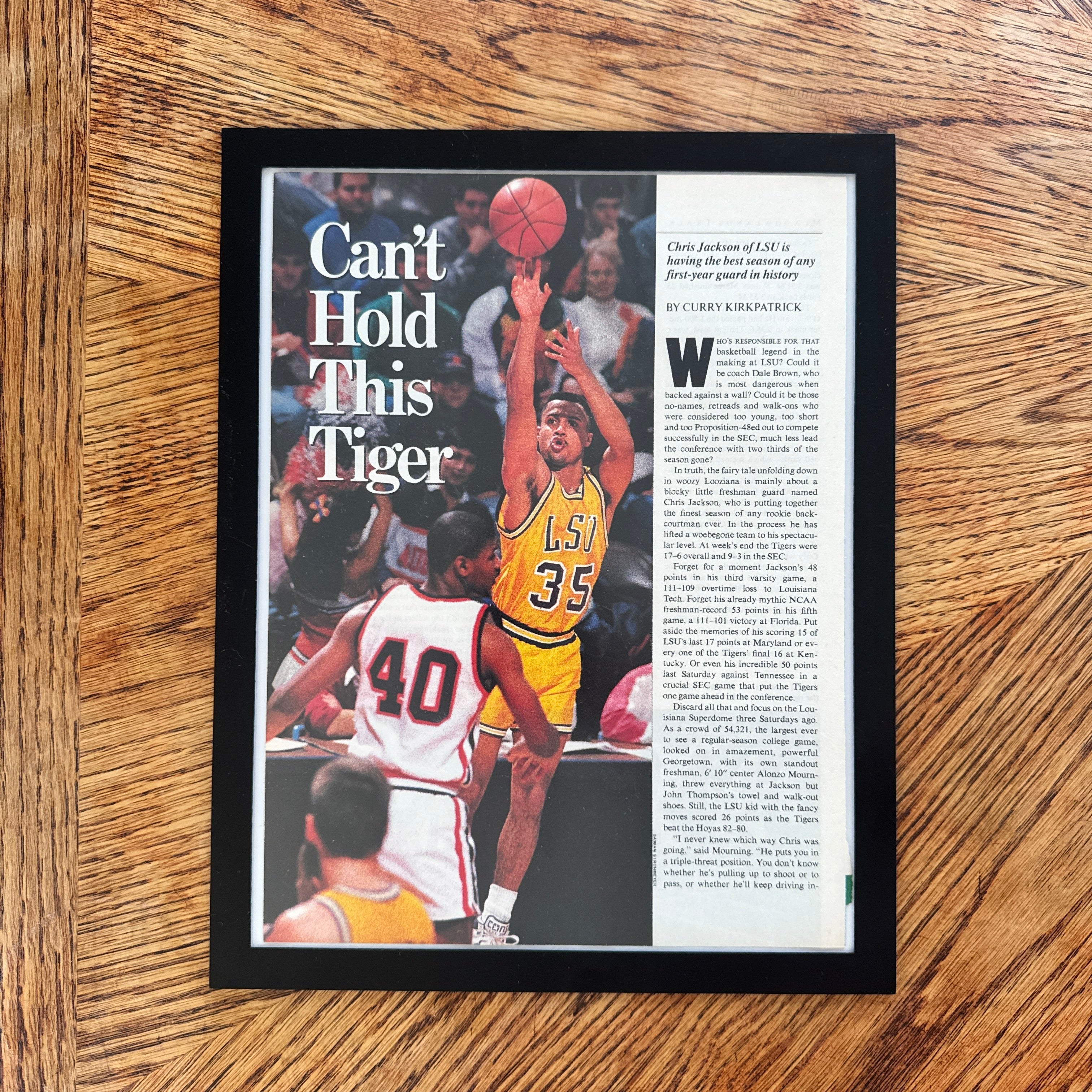 Chris Jackson LSU Tigers Can't Hold This Tiger Vintage Basketball Print - detail view