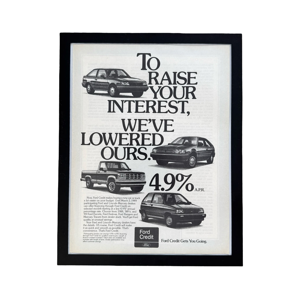 Ford Credit To Raise Your Interest Vintage 1989 Car Ad Print