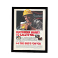 Budweiser This Bud's For You Vintage 1986 Beer Ad Print Bar Wall Art