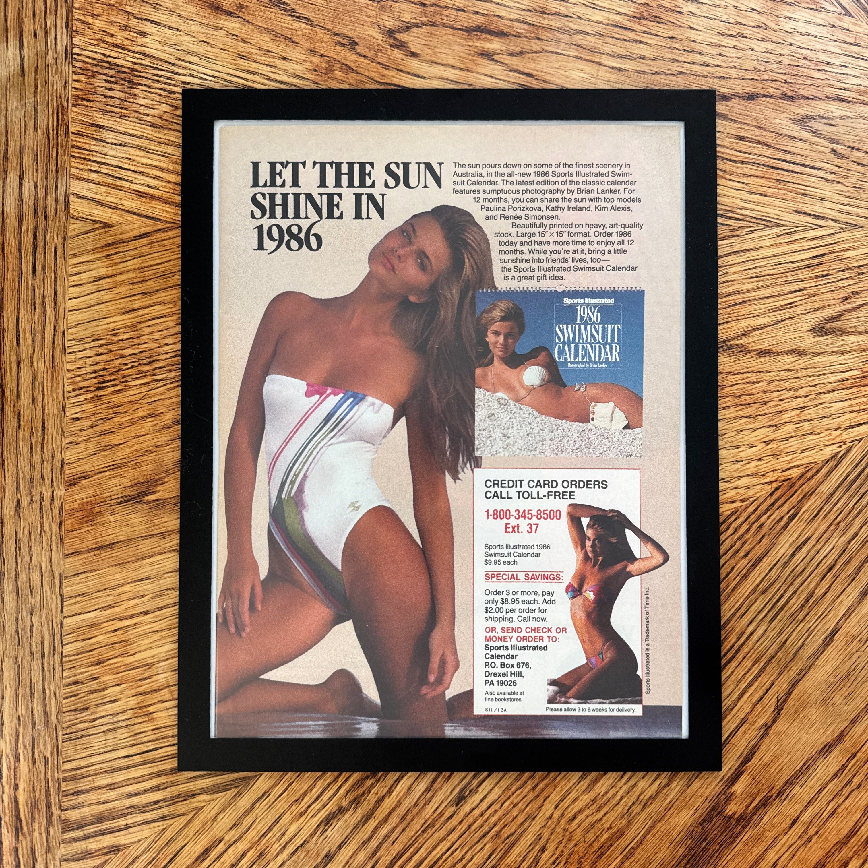 Sports Illustrated 1986 Swimsuit Calendar Vintage Ad Print Pin Up Wall Art - detail view