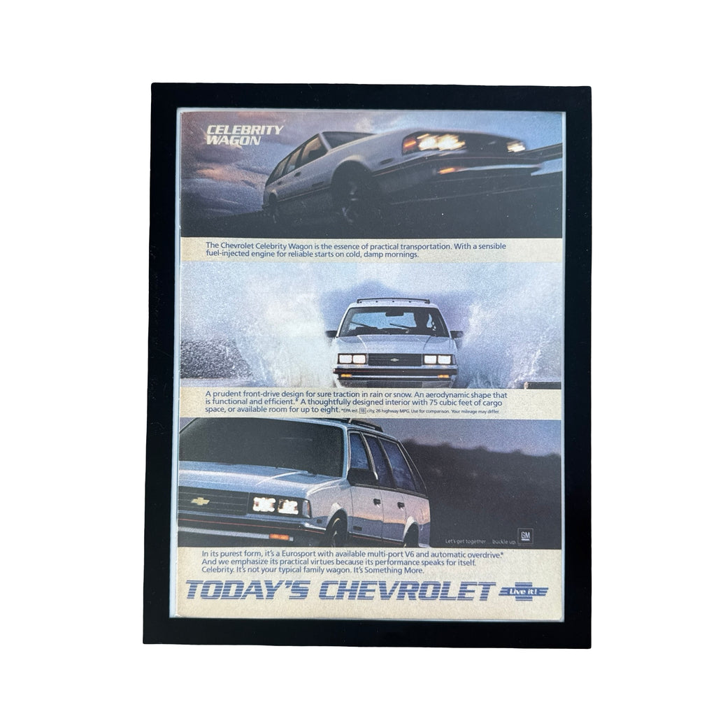 Chevrolet Celebrity Eurosport Wagon Vintage 80s Car Ad Print