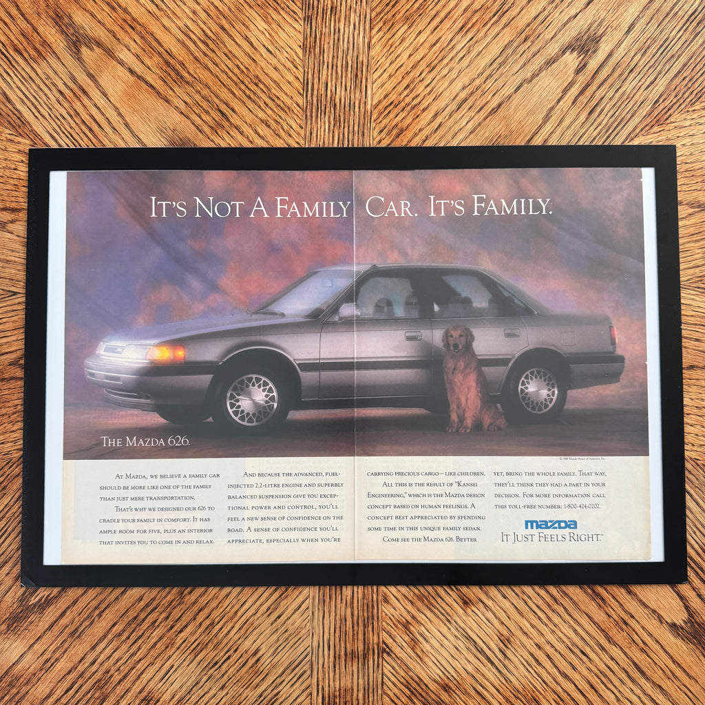 Mazda 626 vintage magazine ad framed