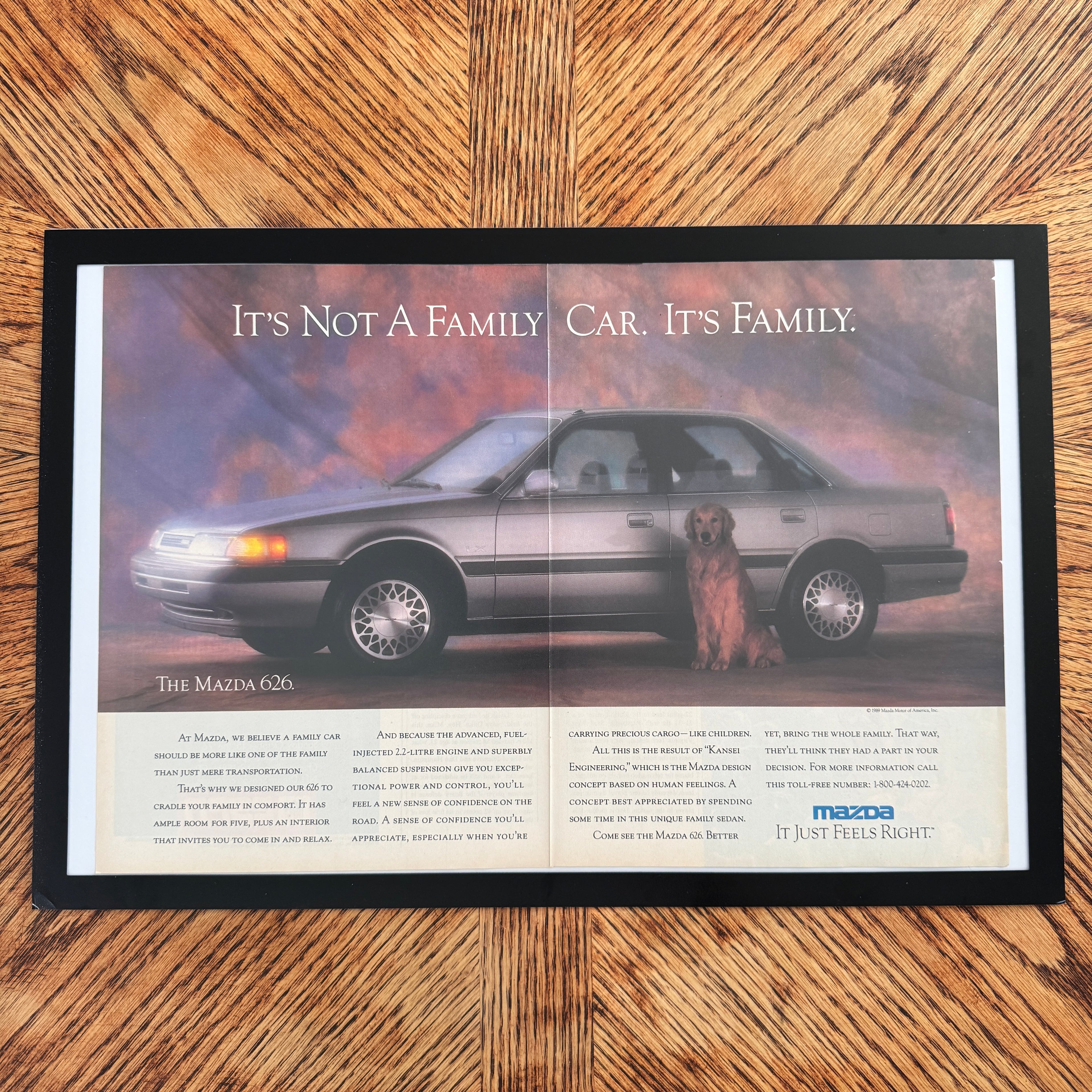Mazda 626 vintage magazine ad framed