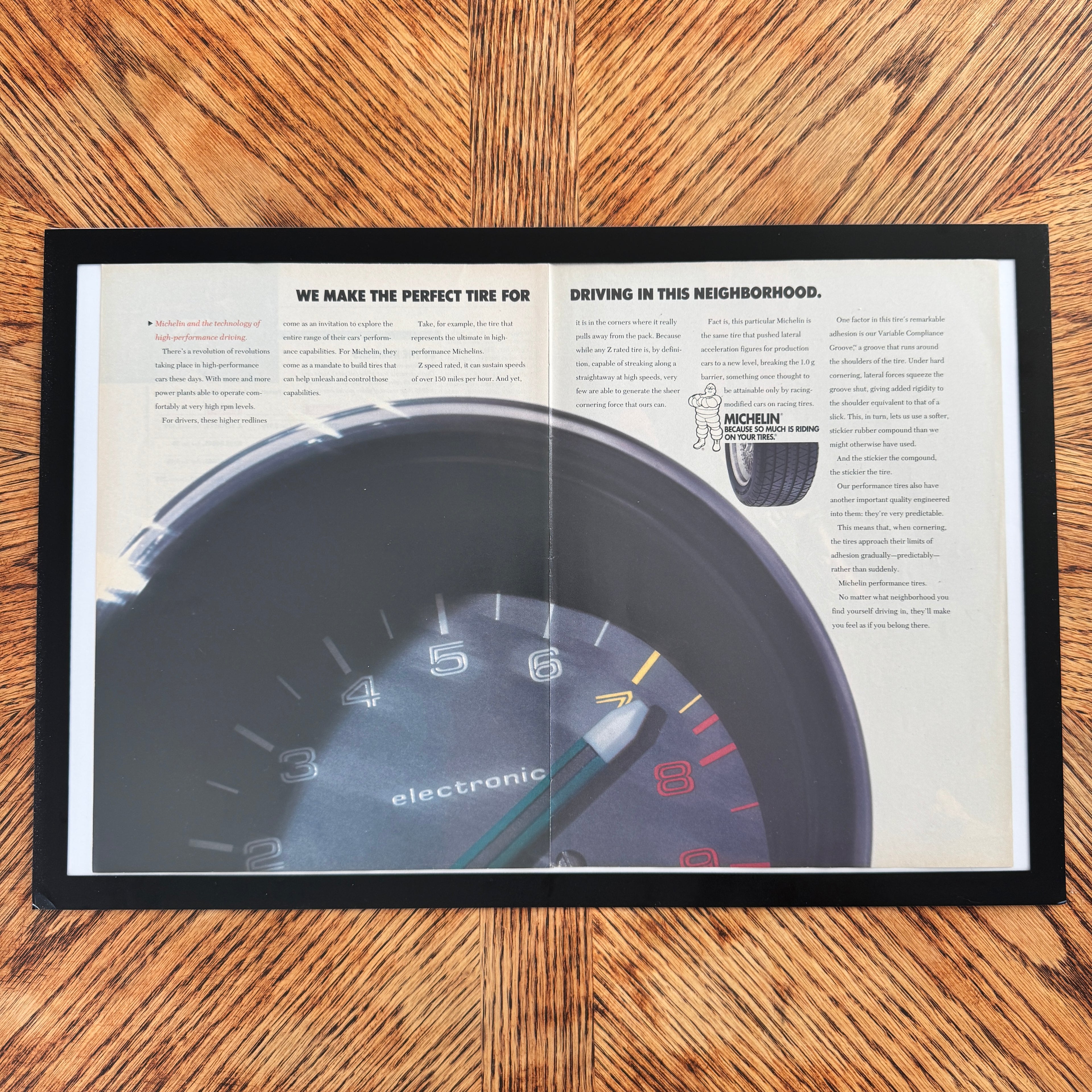 Michelin tires vintage magazine ad framed