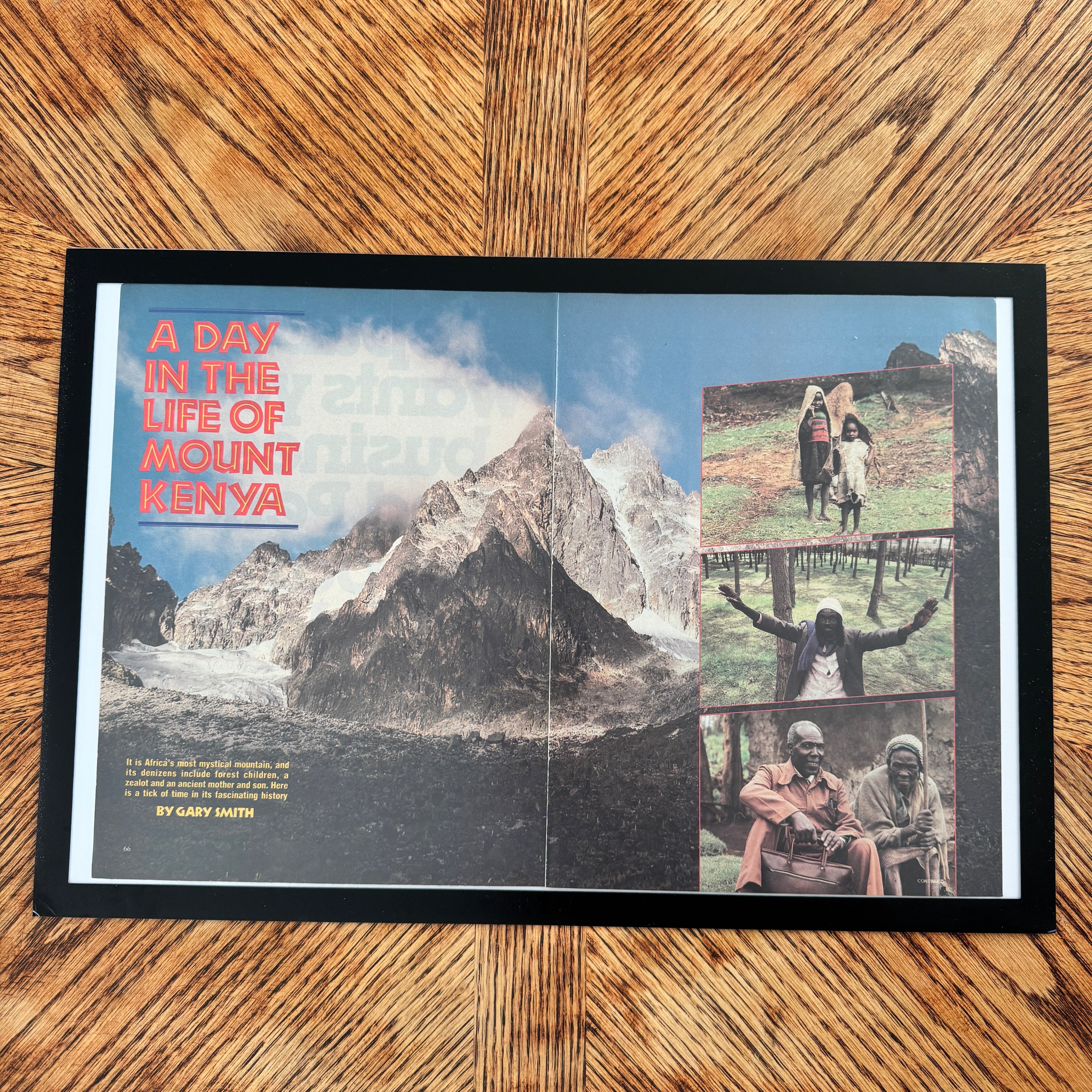 Mount Kenya vintage magazine feature framed