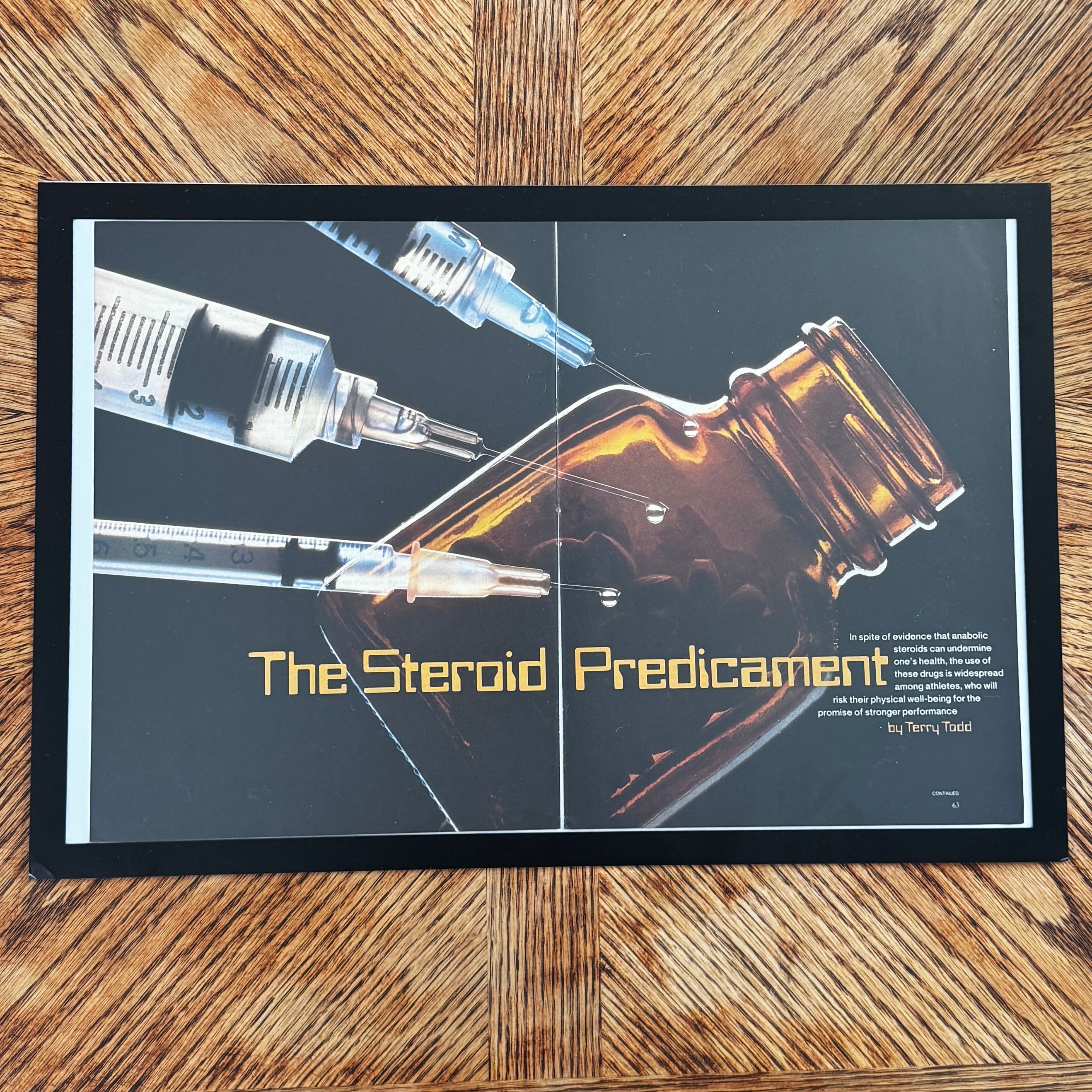 The Steroid Predicament vintage magazine framed